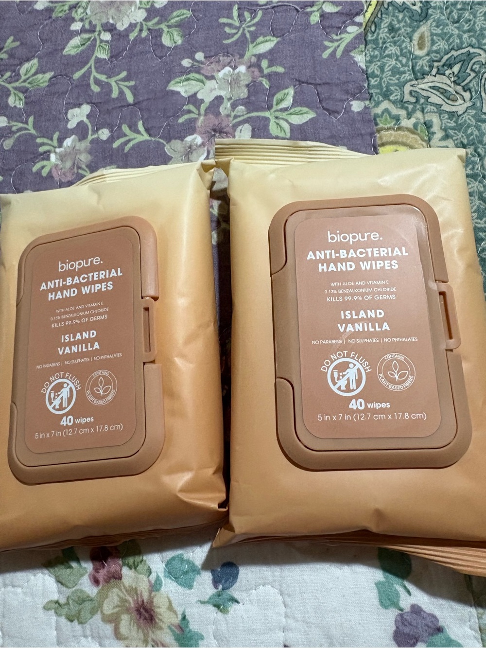 Island Vanilla Anti-Bacterial Hand Wipes — Beige (40ct)